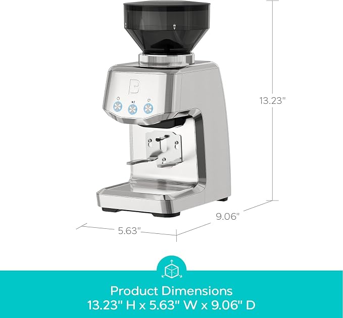 CASABREWS Tornado Basic Conical Burr Coffee Grinder for Home Use, Electric Coffee Bean Grinder with 35 Precise Grind Settings, Stainless Steel