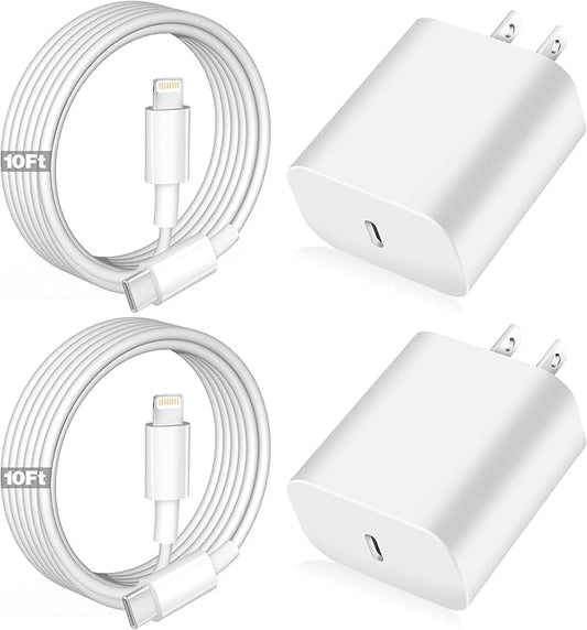 iPhone Fast Charger,Apple Charger Super Quick iPhone Charger Fast Charging,2Pack 10FT Long Type-C to Lightning Cable Cord USB C Wall Charger Block Adapter for iPhone 14 13 12 11/13Pro Max/12Mini/XS/XR