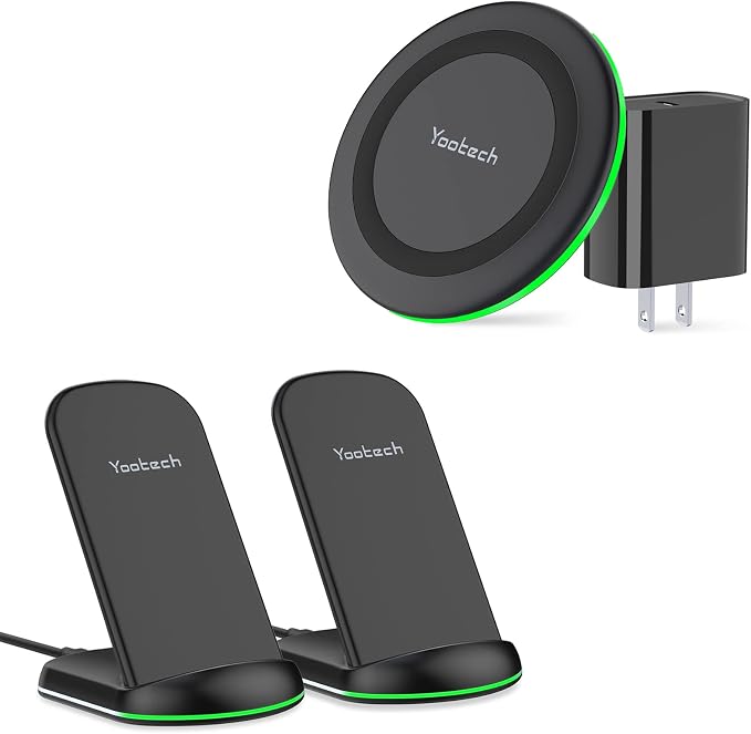Yootech [3 Pack] Wireless Charger Bundle with Quick Adapter
