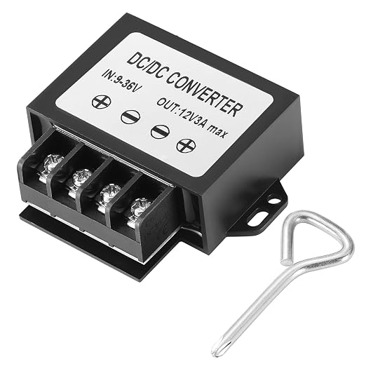 9-36V to 12V 3A 36W DC Converter IP67- Dustproof Voltage Converter with Screwdriver - for Trucks/RVs/Solar/Ships/Buildings in Harsh Environments - Shockproof/Dustproof