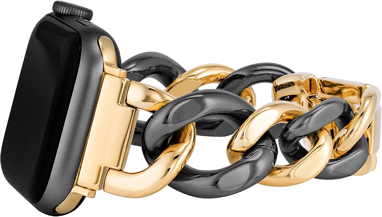 Anne Klein Fashion Chain Bracelet for Apple Watch, Secure, Adjustable, Apple Watch Replacement Band, Fits Most Wrists