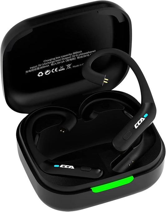 CCA BTX TWS Bluetooth 5.2 True Wireless Lossless AptX HiFi Earhooks Adapter with Microphone C Pin Suitable for in-Ear Headphones/Earbuds, Such as C12, etc.