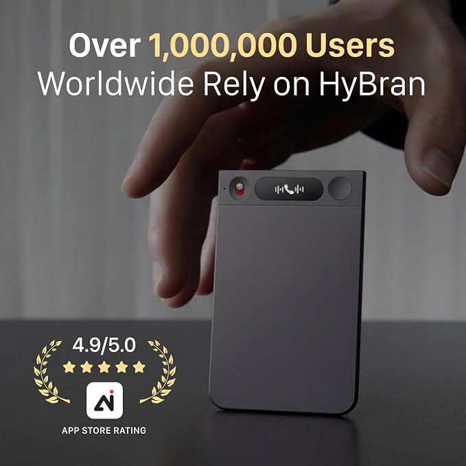 AI Voice Recorder for Phone Calls, Meetings & Lectures | Smart AI Note-Taking Device with Dedicated App for Transcription, Summary & Notes | Magnetic Case, 32GB (Up to 2000 Hours) | PDF Summary