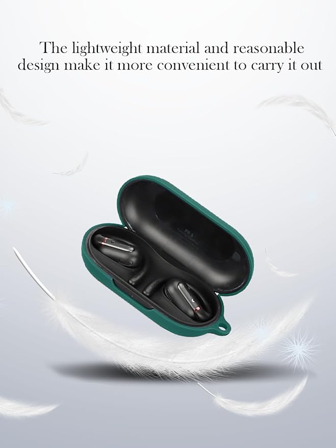 Case for Soundcore V30i True Wireless Earbuds,Soft Protective,BOVUGAC Silicone Case Cover with Keychain & Cleaning Kit & Lanyard for Anker V30i-Green