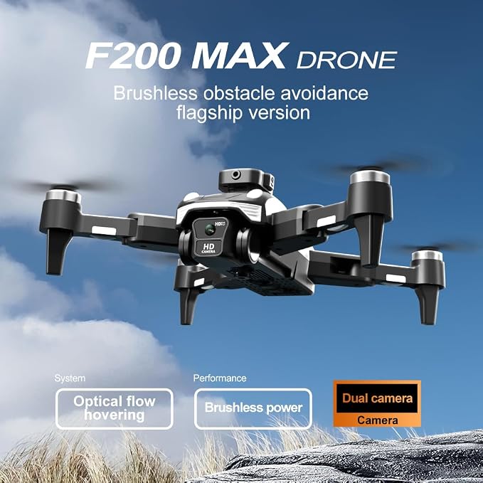 8K HD Triple Lens Drone with Carbon Fiber Frame, 50 Min Flight, 360° Obstacle Avoidance & Brushless Motors | Optical Flow Hover, Headless Mode for Adults