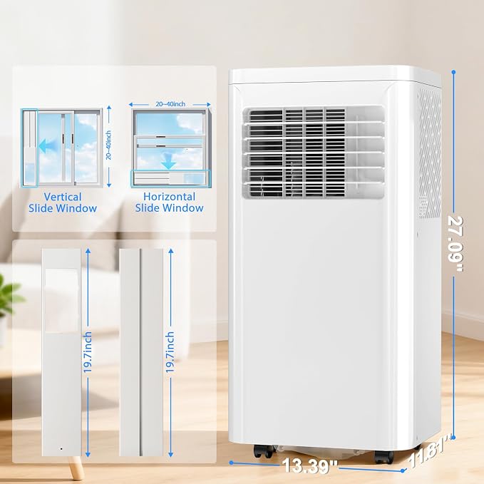 Antarctic Star Portable Air Conditioner 10,050 BTU for Rooms up to 550 Sq. Ft, 4 Modes Portable AC Unit with Cooling, Dehumidifier, Fan & Sleep, Remote Control, 24H Timer & Window Kit for Bedroom