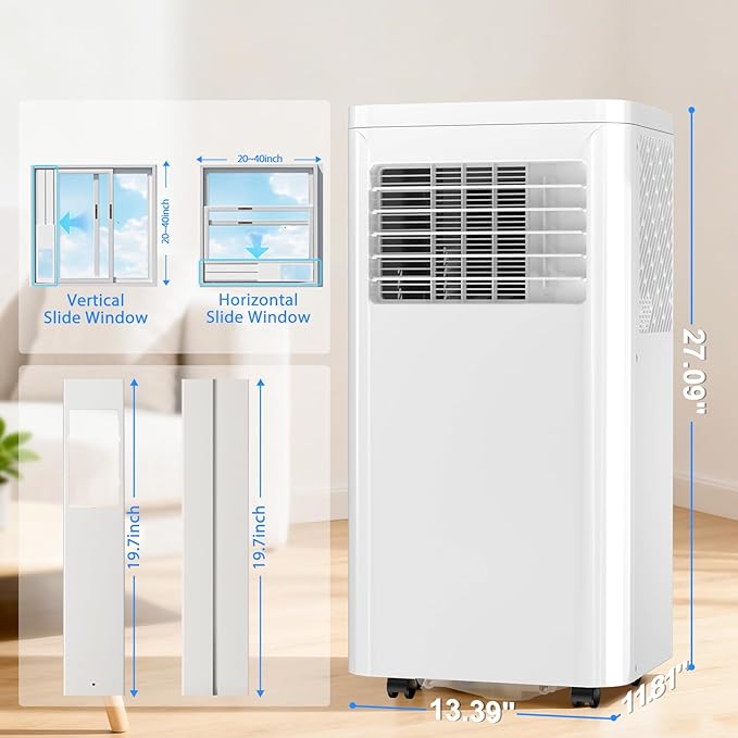 Antarctic Star Portable Air Conditioner 8,020 BTU for Rooms up to 450 Sq. Ft, 4 Modes Portable AC Unit with Cooling, Dehumidifier, Fan & Sleep, Remote Control, 24H Timer & Window Kit for Bedroom