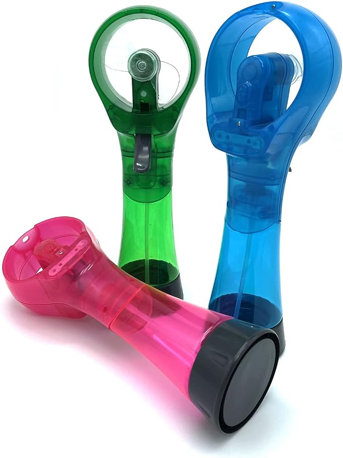 BJPEY Water Misting Fans Portable Personal Handheld Spray Fan Cooling Outdoor Cooler, Pack of 3 (Blue/Green/Pink)