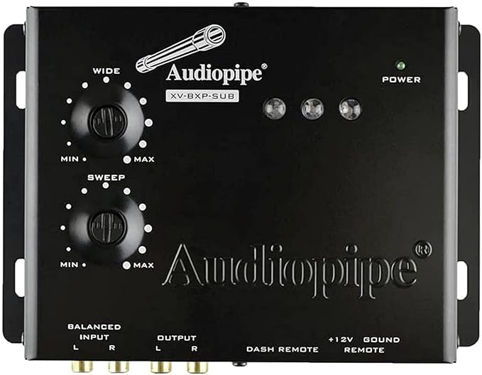 AudioPipe XV-BXP-SUB 15V Car Audio System Digital Sound Equalizer Epicenter Enhancer Restoration Signal Processor Bass Booster w/Remote Knob, Black