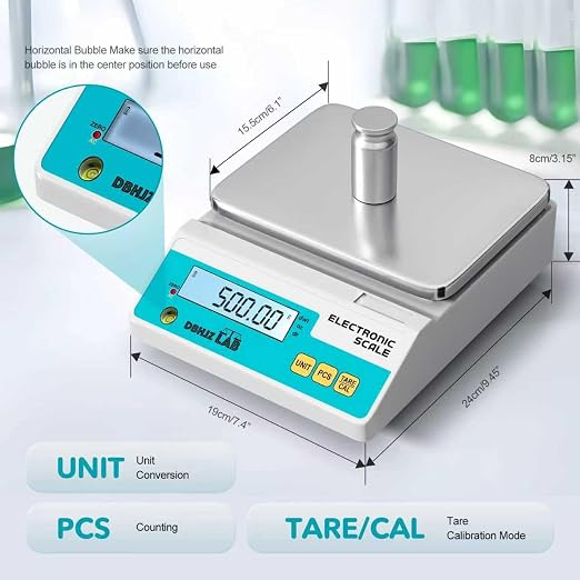 Lab Scale 5000g x 0.01g High Precision Electronic Analytical Balance g/lb/oz/dw/ct/dr Laboratory Scientific Scale with Calibration Weight Dual Power Supply Jewelry Scale