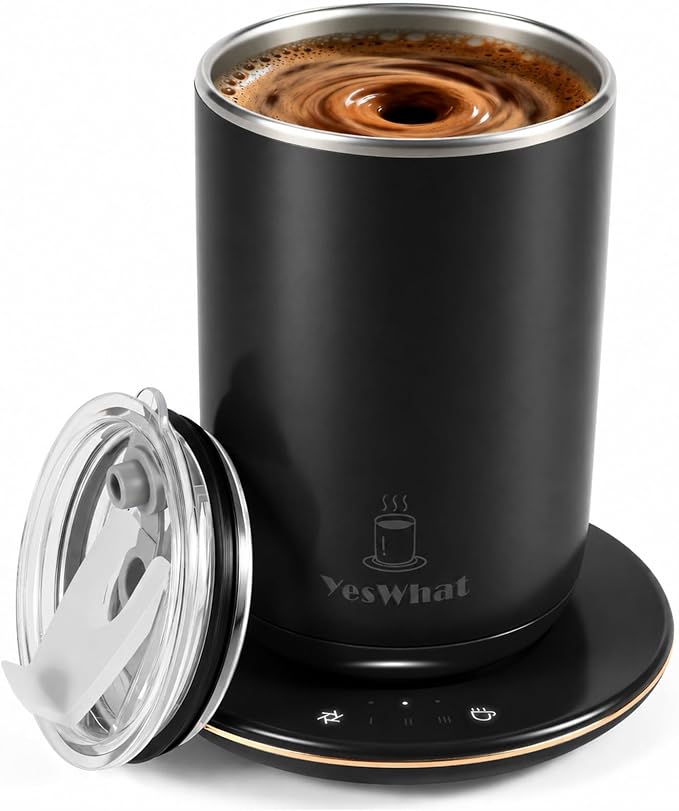 Self Heating and Stirring Coffee Mug，10 oz Temperature Control smart Mug | Electric Coffee Cup for Desk Auto Shut Off Warming Mug Gifts for Coffee Lovers