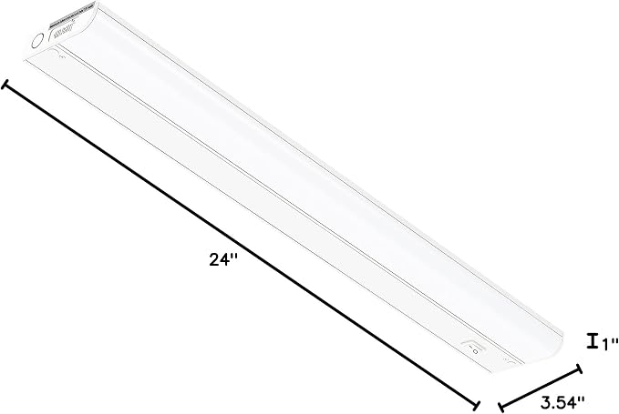 GETINLIGHT 24-inch Hardwired Only LED Under Cabinet Lighting, Soft White(3000K), Dimmable, Matte White Finished, ETL Listed, IN-0201-13-WH