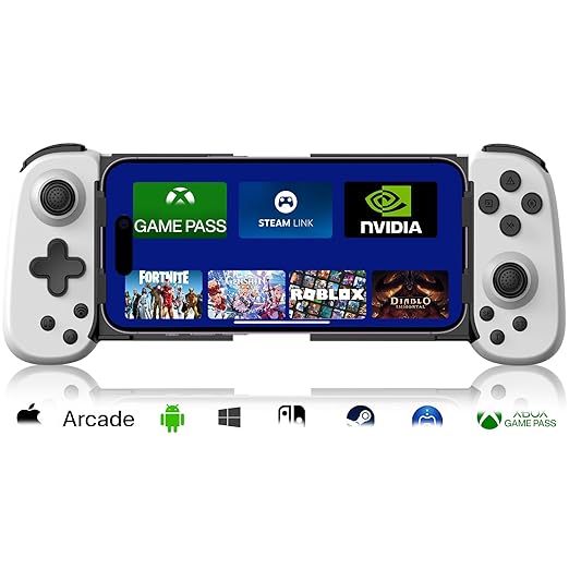 arVin Mobile Game Controller for iPhone/iPad/Android/Samsung/Tablet/PC/Switch/PS3/PS4, Wireless Gamepad Joystick with Turbo/6-axis Gyro/Vibration, Play Xbox Cloud Gaming/PS Remote Play/Steam Link