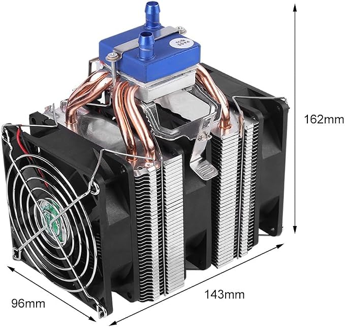 DC 12V Thermoelectric Cooler Peltier System Semiconductor Refrigeration Water Chiller Cooling Device for Fish Tank (120W for 30L Tank)