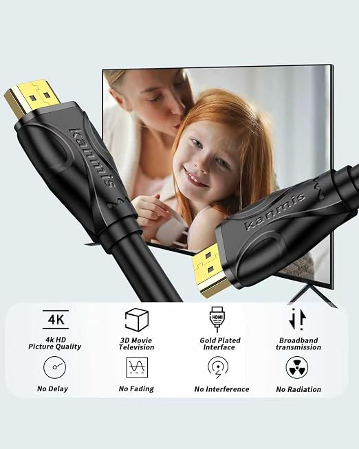 4K HDMI Cable 30ft, High Speed 2.0 Cables &4K@60Hz 2K 1080P, High Speed Gold Plated Connectors hdmi Cord, Compatible with PlayStation Arc PS3 PS4 PC HDTV