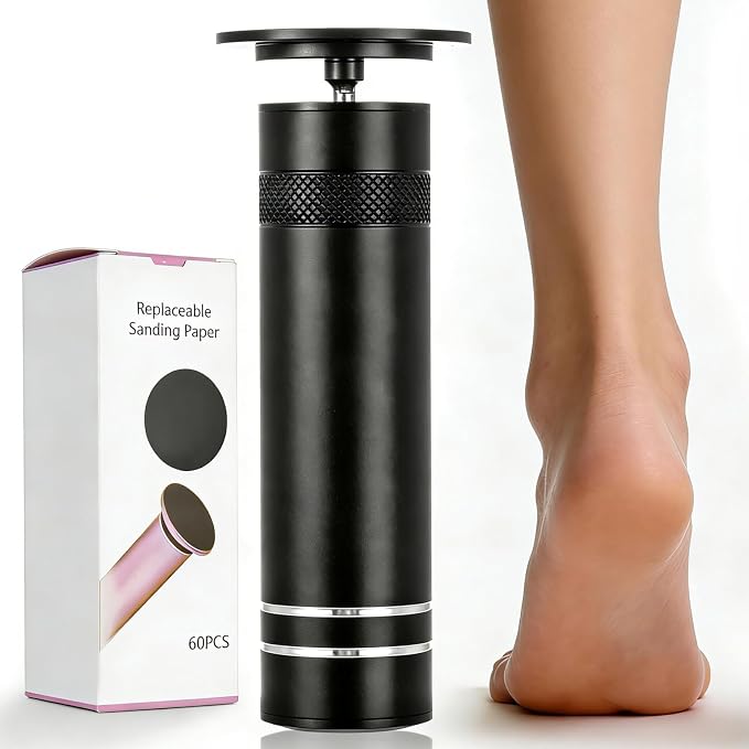 Electric Foot Callus Remover-60pcs Replacement Sandpaper Discs, 1200RPM Speed Adjustment, Metal Body, Callus & Dead Skin Removal