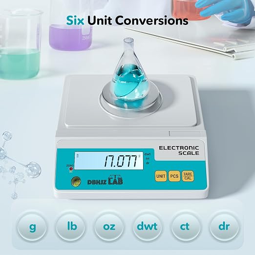 Lab Scale 500g, 0.001g High Precision Electronic Analytical Balance g/lb/oz/dw/ct/dr Laboratory Scientific Scale with Calibration Weight Dual Power Supply Jewelry Scale