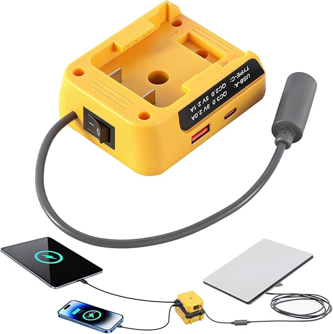 Starlink Mini Battery Adapter Compatible with DeWalt 18V-20V Max Battery to DC Plug Starlink Mini Power Supply, with Independent Button and Low Voltage Protection for Starlink mini Batteries