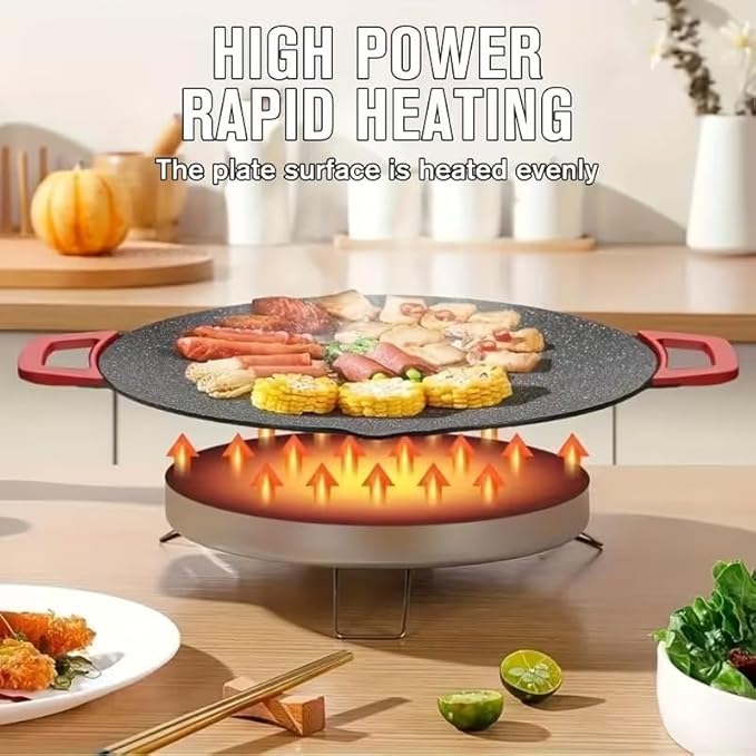 Indoor Grills Electric Smokeless Nonstick Electric Griddle for Indoor Use, Compact & Versatile Cooking for Steaks, Pancakes, and BBQ with 14-Inch Aluminum Cooking Surface