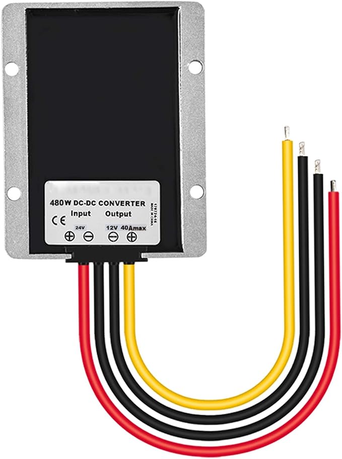 Voltage Converter Regulator DC 24V Step Down DC 12V 40A 480W, Waterproof Voltage Reducer, Big-Size Power Supply Module Buck Transformer, for Golf Cart, Forklifts, Car