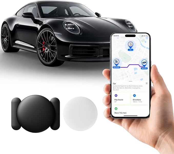 GPS Tracker for Vehicles, 1PCS Tracker Device for Vehicles Work with Find My (iOS Only), Tracking Devices for Cars Hidden with Magnetic Case, No Monthly Fee GPS Trackers, Waterproof