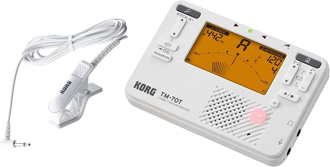 Korg TM-70 Handheld Tuner-Metronome Combo Pack White