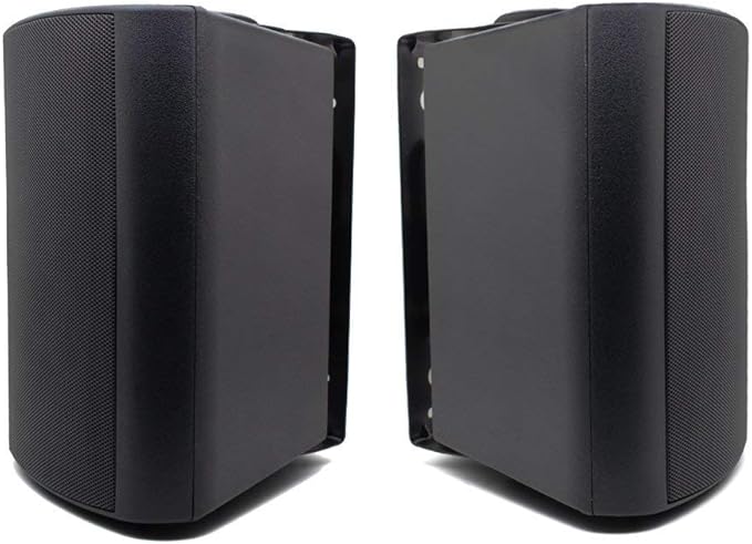 Herdio 5.25 Inch Indoor Outdoor Bluetooth Speakers Patio Waterproof Wired Wall Mount System 300 Watts (Black)