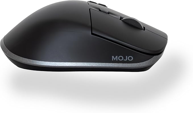 MOJO Ultimate Grip Silent Master Mouse - Rechargeable Bluetooth/Wireless Optical Mouse w/Adjustable Sensitivity and Quiet Buttons