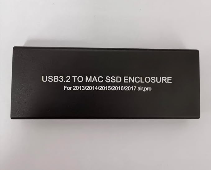 External USB-C 3.2 SSD Enclosure for MacBook Air/Pro 12+16 PIN SSDs, Hard Drive Reader for A1466 A1465 A1502 A1398 SSDs mid 2013-2017, Portable Mac SSD to USB C Adapter Case