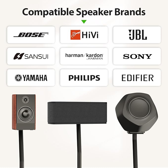 USX MOUNT Universal Speaker Stands, Height Adjustable Extend 30.0" to 39.1" for Satellite Speakers & Small Bookshelf Speakers up to 11 lbs Per Stand, 1 Pair Floor Stands for Sony Bose Polk JBL Yamaha