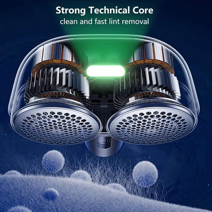 Nesugar Electric Professional Dual-Head Fabric Shaver and Lint Remover and Clothes Shavers with Green Light aided Identification, 3-Speeds (M5)