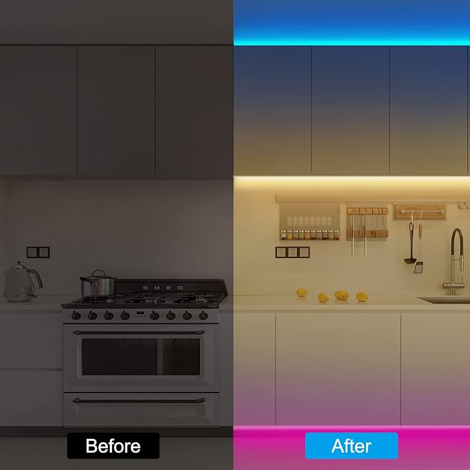 Tatazone RGBWW Smart LED Strip Lights, 32.8ft Tunable White 3000K to 6500K+RGB WiFi Led Light Strips Work with Alexa Google, Music Sync Color Changing Indoor Rope Lights for Kitchen, Room, Cabinet