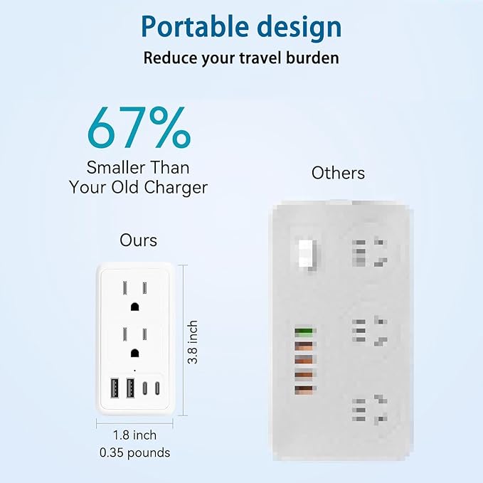 2000W 220V to 110V Voltage Converter US to Europe for Hair Dryer, Converter for European Travel, International Universal Travel Adapter (White)