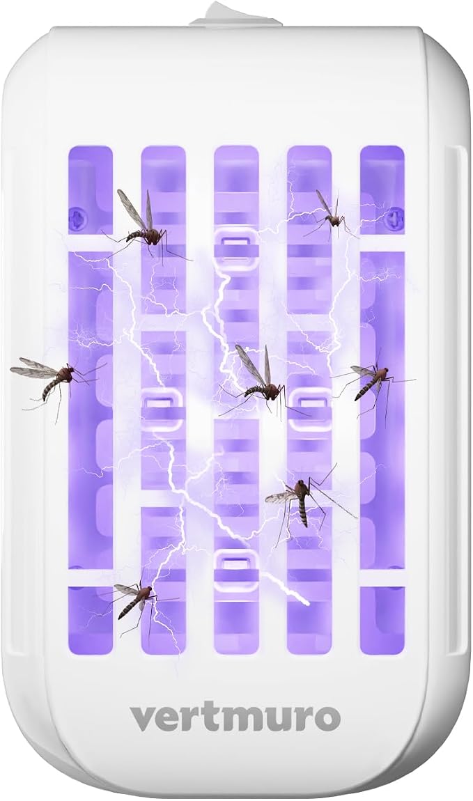 Indoor Bug Zapper, Electric Plug in Flying Insects Mosquito Killer with UV LED Light, Portable Gnat Fly Trap for Home, Kitchen, Bedroom, Office(1 Pack)