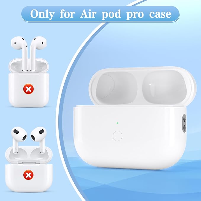 Wireless Charging Case Compatible for Airpod Pro 1st 2nd Charger case with Type-C Charging Port Replacement for Airpod Pro 1st / 2nd Charging case Support Wireless