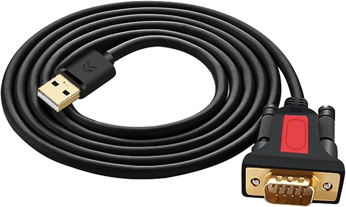 USB to RS232 DB9 Serial (9-Pin) Adapter Cable 10ft Compatible with MAC OS, Windows, Android, Linux (USB 10FT)