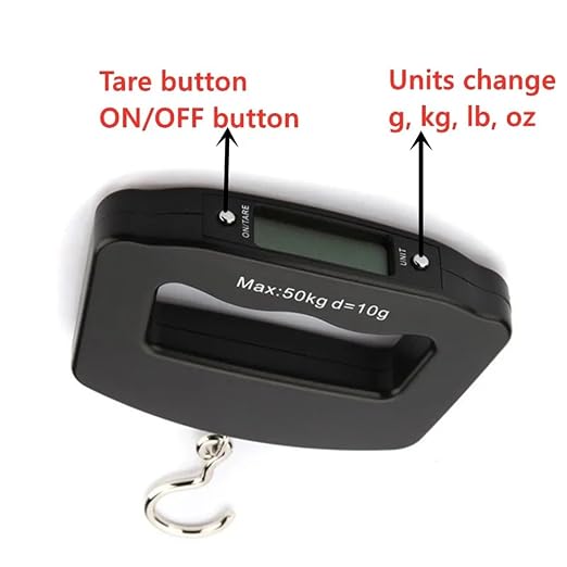 Portable Digital Luggage Scale - 50Kg/10g Capacity with Backlight & Fishing Hook