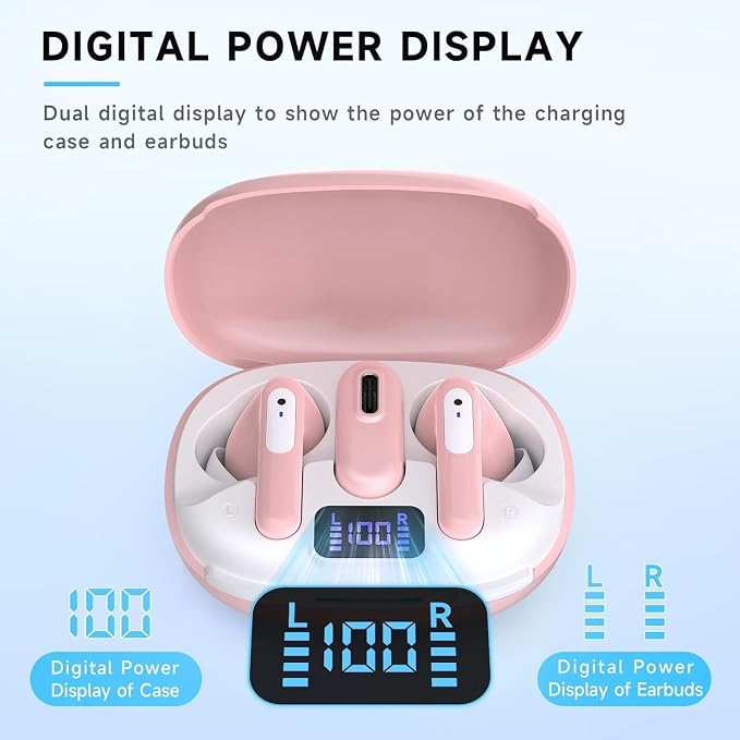 RYR Wireless Gaming Earbuds, 20ms Low Latency, Gaming Earbuds with Noise Cancelling Mic, 2.4Ghz & Bluetooth, LED Display, 36H Playtime for Meta Quest 3/2, PS5, PS4, VR, Switch, Steam Deck, PC, Phone