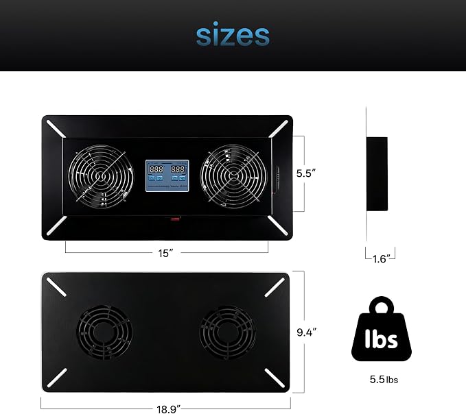 240 CFM Crawlspace Vent Fan, With Thermostat,Humidistat, Crawlspace Fans, For Moisture Reduction, Radon Mitigation, Freeze Protection, Ideal for Basement, Attic, Crawl Space Fan Vent(Black)