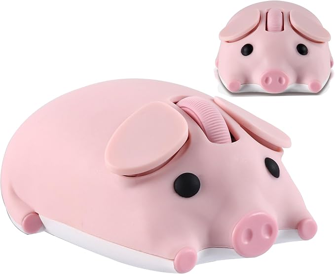 Wireless Mouse Cute Pig Design Bluetooth Dual Mode Portable Compact Lightweight Silent Optical Kawaii Mice Kids Girls Student School Office Gift,Cute Red Love Heart Shape Wireless Bluetooth Mice