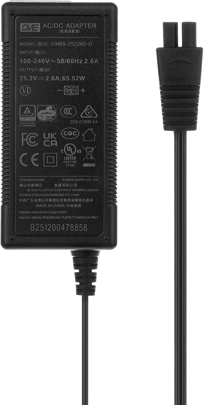 25.2V 2.6A Charger AC Adapter GM65-252260-D for WYBOT C1 Pro C1 MAX Robotic Pool Vacuum Cleaner