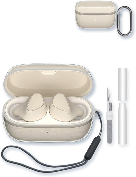 Case for Jabra Elite 5 Bluetooth Wireless Earbuds,BOVUGAC High Transparency Soft TPU Shockproof Cover with Keychain,Cleaning Kit and Lanyard-Clear