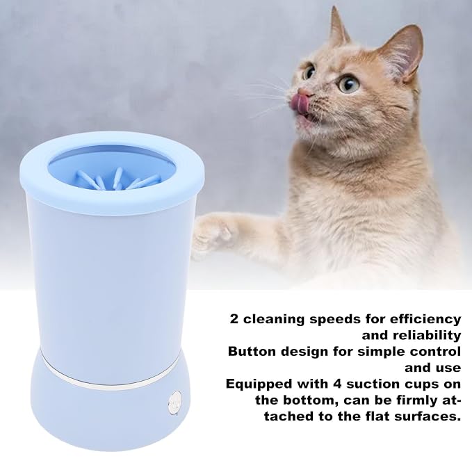 Automatic Dog Paws Cleaner, Rechargeable Portable Pet Paws Washer Cup with Soft Silicone Brush, Dog Foot Cleaning Machine, Silicone Bristle Pet Paws Cleaner Cup for Dog and Cat