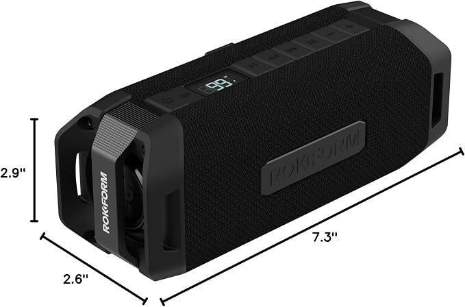 ROKFORM G-ROK Pro, Premium Sound with Bass, Portable Bluetooth Golf Speaker, 24 Hour Battery, Magnetic Hold with 49lb Pull Force, IPX7 Waterproof, LED Display, Unlimited Pairing, Can Charge Phone