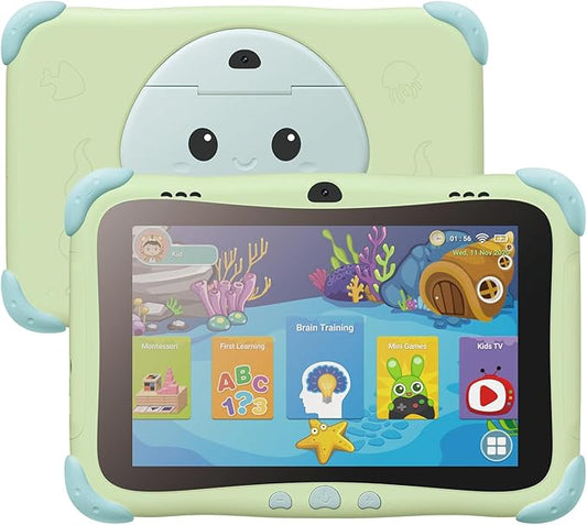 2025 Android 14 Tablet for Kids, 8“ FHD Tablet with Quad-core, Kids Space, Parental Control, 32GB ROM, WiFi, Bluetooth 5.0, YouTube, Great Gift for Toddler 4000mAh Battery