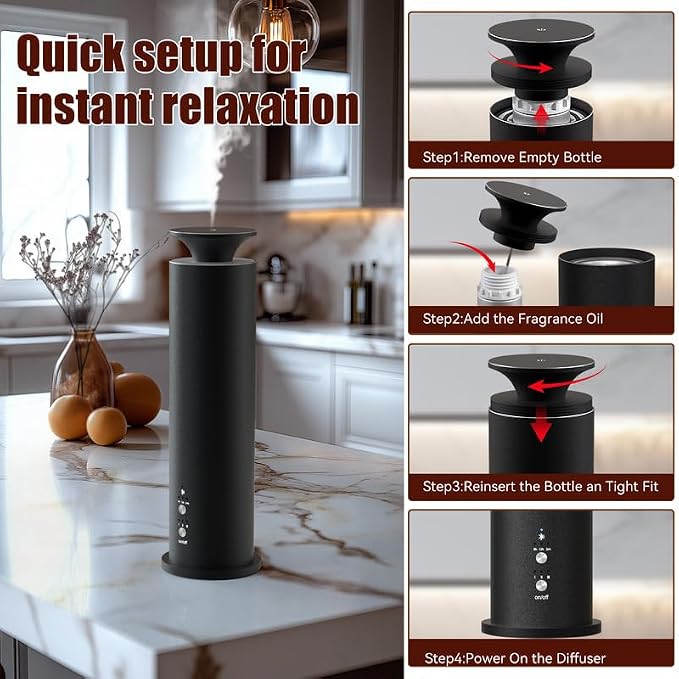 Waterless Diffuser Machine Scent Air Machine Covers 1800 Sq Ft for Home Diffusers Essential Oil Diffusers Studio Scent Diffuser Large Room Fragrance App Remote Control Capacity 3.5 Oz Secret Silver