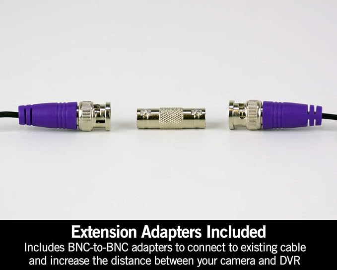 Night Owl 100 ft. in-Wall Rated Video/Power Camera Extension Cable with Extension Adapter (2-Pack)