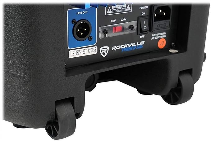 Rockville RPG12BT V2 800W Powered 12" DJ PA Speaker, Bluetooth, Wireless Remote Control, EQ, TWS, for DJs, Musicians, and Live Events