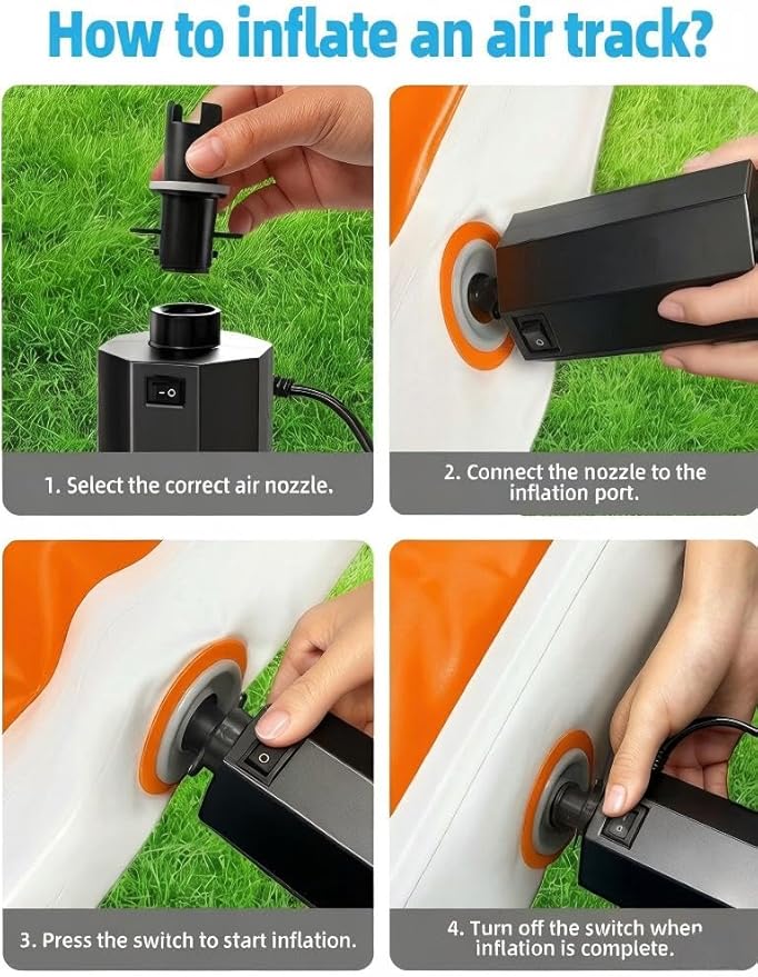 Electric Air Pump for Pool Floats: Compact Quick-Fill Inflator Deflator for Inflatables Pool Toys, Air Mattress Bed Raft Track Mat, AC 110-120V with 5 Nozzles