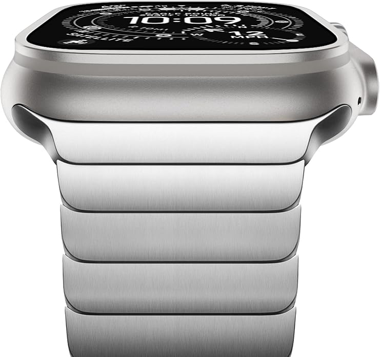 NewWays Titanium & Stainless Steel Link Bracelet for Apple Watch Band Ultra 3 2 1 Band 49mm Series11 10 46mm 42mm 45mm 44mm 41mm 40mm 38mm Series 3-11